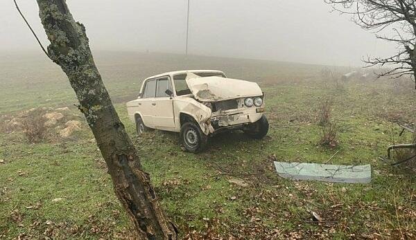 Şəkidə avtomobil ağaca çırpıldı: 1 yaralı