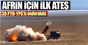 Türkiyə hərbçiləri Afrini artilleriya atəşinə tutdu – 30 terrorçu məhv edilib
