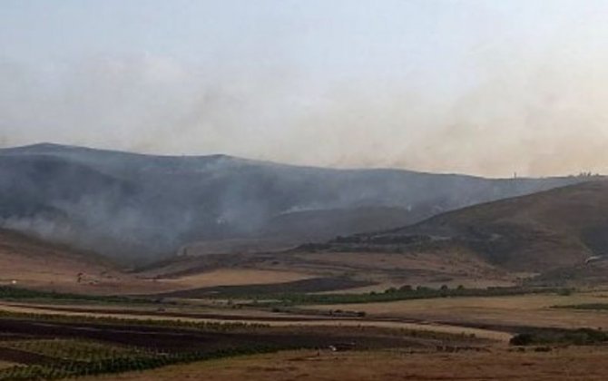 Tərtər rayonunun Ağdərə şəhəri ətrafındakı meşələr yandı...-FOTO