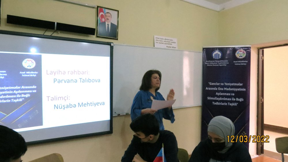 Gənclərdə və yeniyetmələrdə milli şüuru formalaşdırmaq və oxu mədəniyyətini inkişaf etdirmək üçün təlim keçrildi