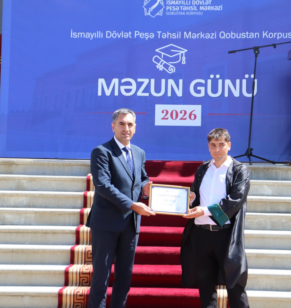 Qobustanda Peşə təhsili müəssisəsində Məzun Günü keçirilib. - FOTOLAR