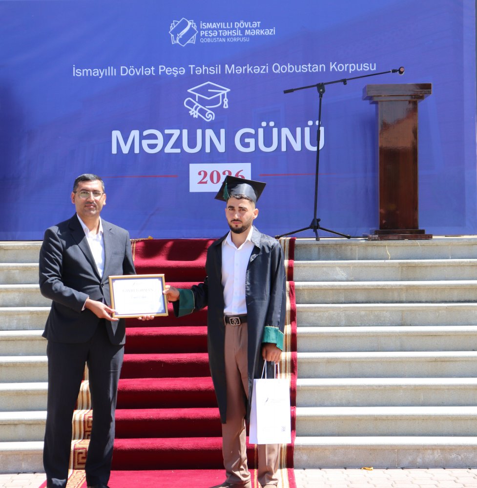 Qobustanda Peşə təhsili müəssisəsində Məzun Günü keçirilib. - FOTOLAR