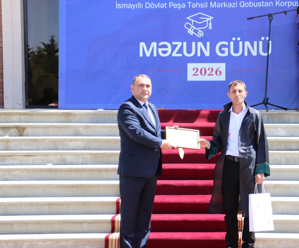 Qobustanda Peşə təhsili müəssisəsində Məzun Günü keçirilib. - FOTOLAR